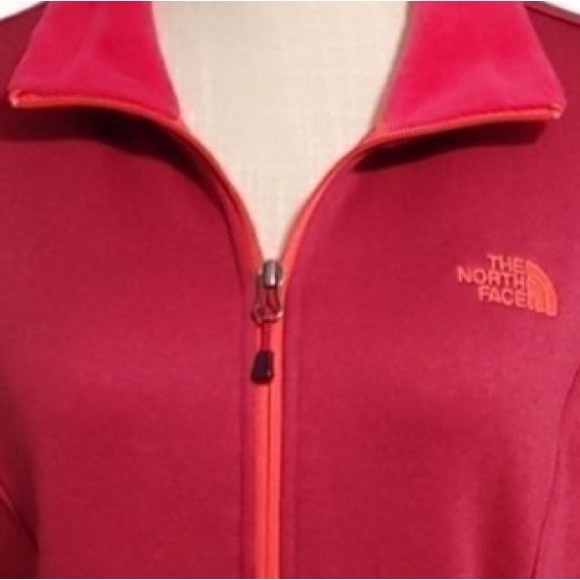 The North Face Women's Agave luxe Heathered Red Full-Zip warm fleece Jacket - Picture 2 of 9